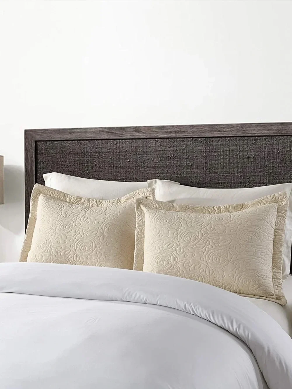 Elegant Quilted Shams - Cream